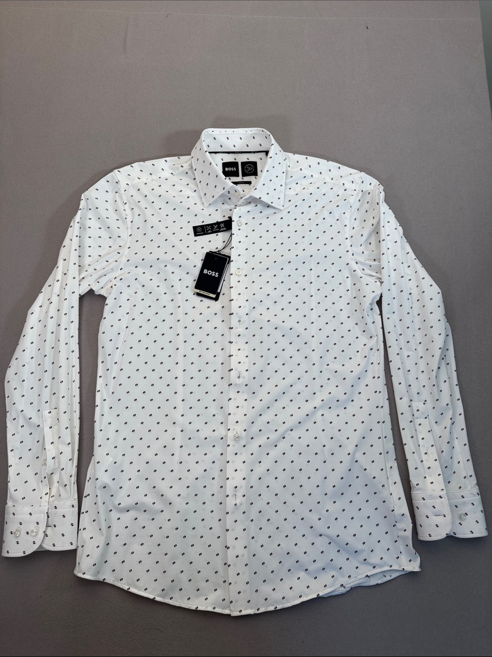 BOSS "Hank Kent" Dress Shirt with Fine Pattern